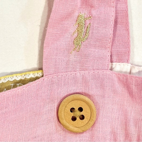 Well Dressed Wolf Joyce Party Dress Girls 3T Flags Banner Pinnie Linen Summer - Picture 2 of 5